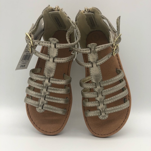 Cat & Jack Toddler Girls' Taylor Classic Gladiator Sandals Gold size 9 - Picture 6 of 12